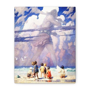 The Giant 1923, Newell Wyeth | Playful Art Canvas | Famous Artist | American Art | Vintage | Rustic Home Decor | Kids Wall Art | Nursery Art