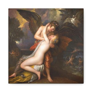 Cupid and Psyche 1808, Benjamin West, Lovers Canvas, Fine Art, Famous Artist ,Vintage Art, Office Wall Art, Rustic Home Decor, Gift for Her