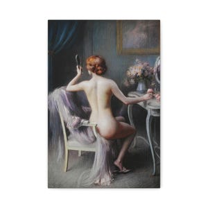 In the Boudoir, Delphin Enjolras, Nightime Art Canvas, Famous Artist, Vintage Art, Gift for Her, Bedroom Wall Art, Rustic Decor, Fine Art