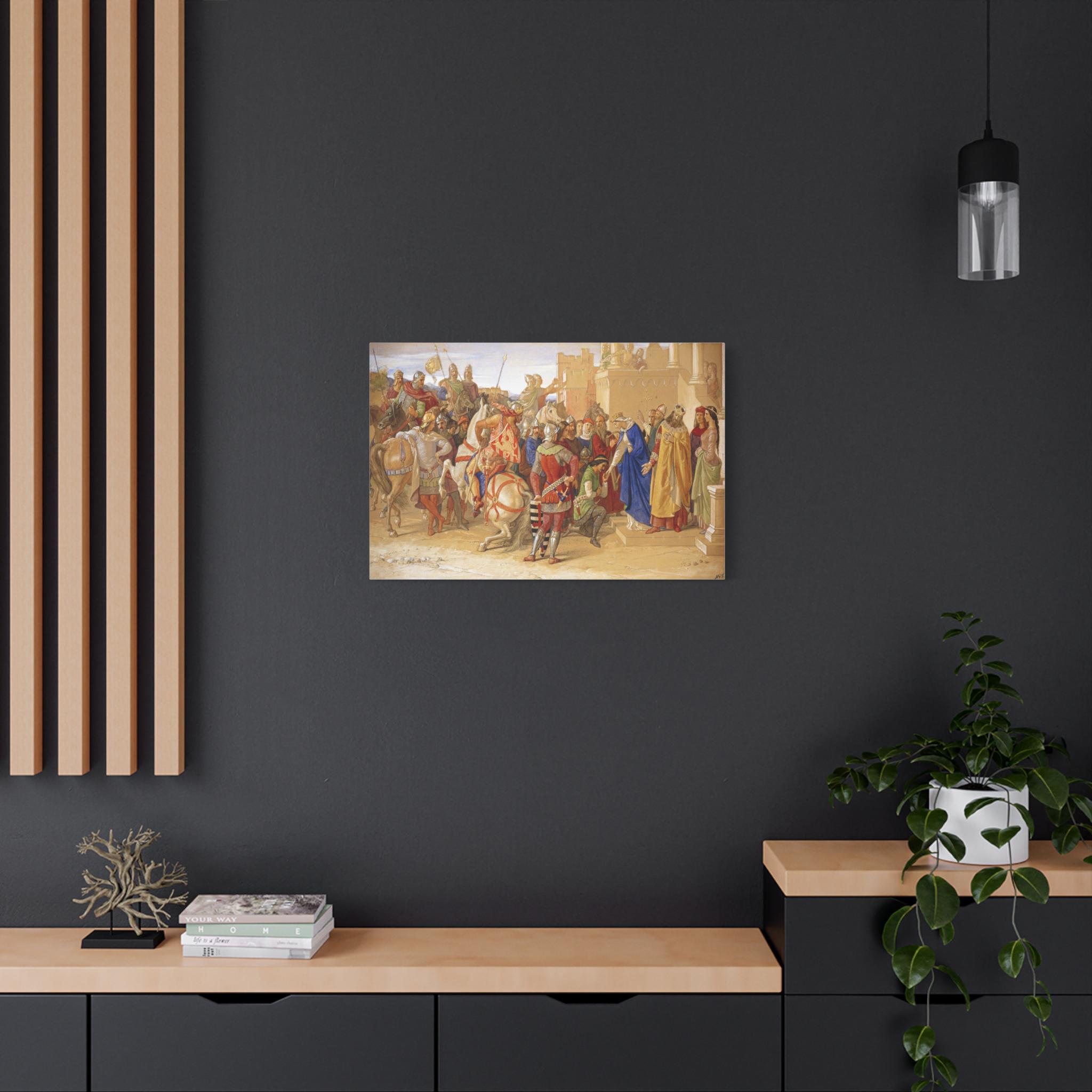 Tableau Toile 'Les Chevaliers De La Table Ronde' - 30x45cm - Décoration Murale Multicolore