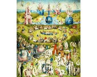 Garden of Earthly Delights, Hieronymus Bosch, 1490 Repro on Museum-Grade Poster | Fine Art | Vintage | Office Wall Art | Rustic Home Decor