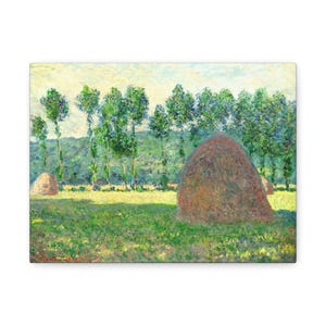 Haystack at Giverny 1889, Claude Monet, Nature Art Canvas, Famous Artist, Vintage Print, Farm Wall Art, Rustic Home Decor, Gift for Her