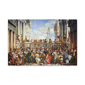 The Wedding Feast at Cana 1563, Paolo Veronese, Religious Canvas, Famous Artist, Vintage Wall Art, Rustic Home Decor, Fine Art, Gift for Her
