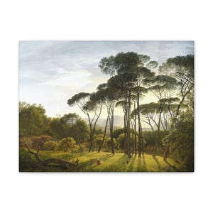 Italian Landscape with Umbrella Pines, Hendrik Voogd, 1807 Reproduction, Famous Artist | Vintage Print | Office Wall Art | Rustic Home Decor