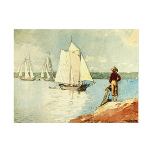 Clear Sailing 1880, Winslow Homer, Fine Art Poster, Gift for Him | Nautical Art | Office Wall Art | Marine Art | Rustic Home Decor | Vintage