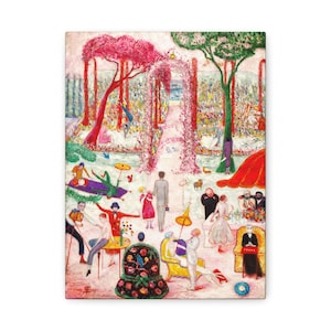 Sunday Afternoon in the Country 1917, Florine Stettheimer | Garden Art Canvas | Vintage | Rustic Home Decor | Office Wall Art | American Art
