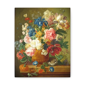 Flowers in a Vase, Paulus Theodorus, Reproduction, Famous Artist, Vintage Print, Fine Art, Office Wall Art, Rustic Home Decor, Gift for Mom