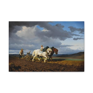 Plowing 1844, Rosa Bonheur, Classic Canvas | Fine Art | Famous Artist | Vintage Print | Office Wall Art | Rustic Home Decor | Gift for Dad