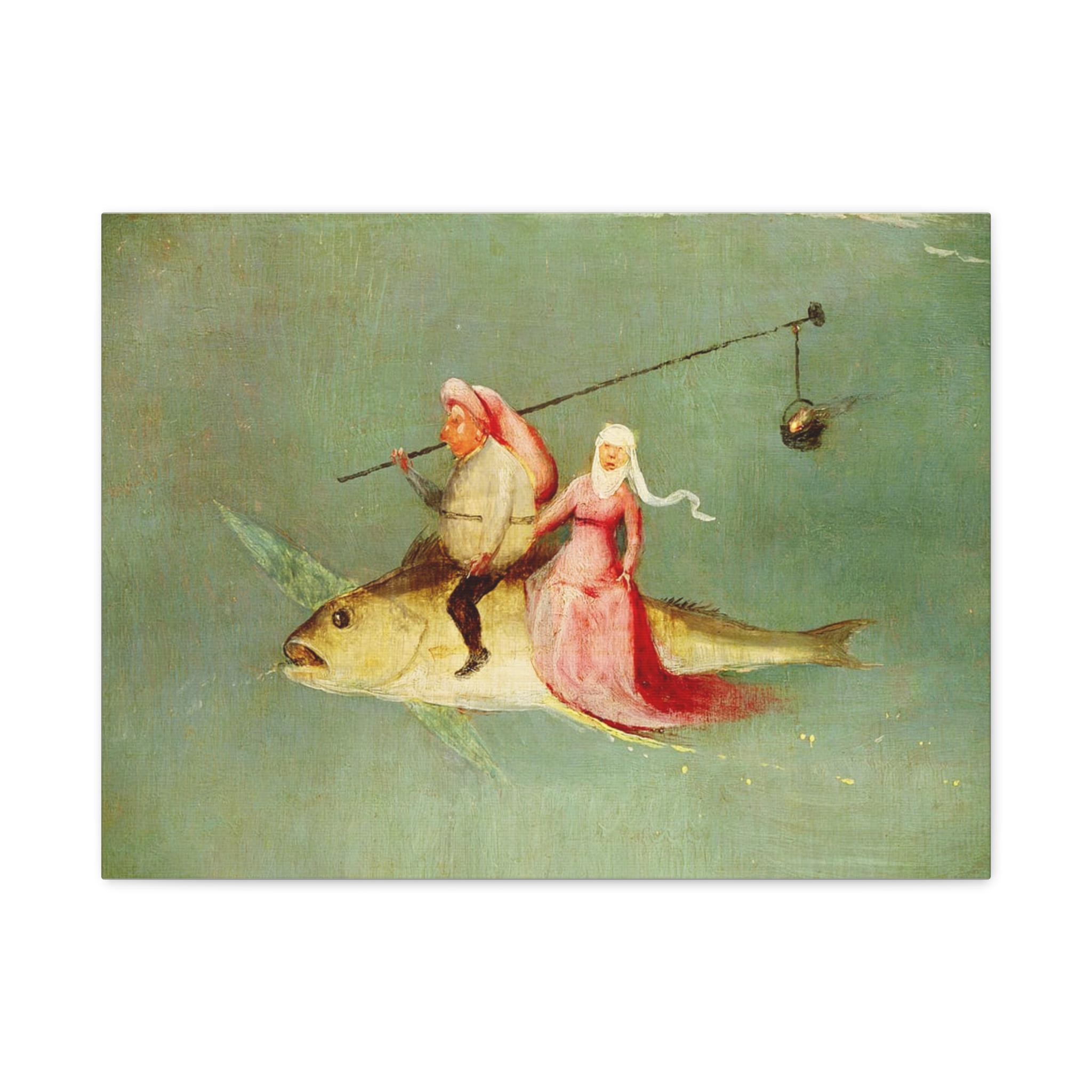 魚に乗るカップル 1500 年代、ヒエロニムス・ボス、気まぐれな