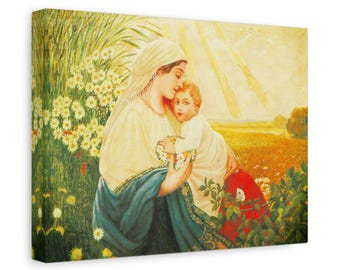 Mother Mary With the Child Jesus 1913, Christian Canvas Print