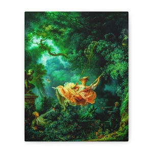 Die Schaukel 1767, Jean-Honore Fragonard, Romantische Leinwand | Berühmter Künstler | Vintage Druck | Büro Wand Kunst | Rustikale Wohnkultur | Geschenk für Sie