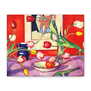 Tulips 1919, Samuel Peploe, Delightful Canvas | Fine Art | Vintage | Farmhouse Decor | Gift for Her | Office Wall Art | Vintage | Flower Art