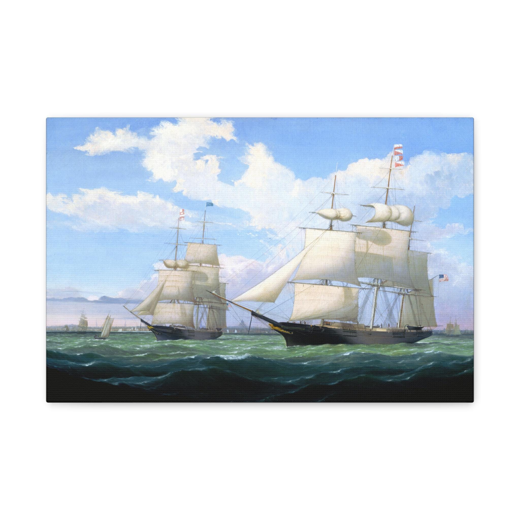 Fitz Henry Lane Painting, Southern Cross Leaving Boston Harbor