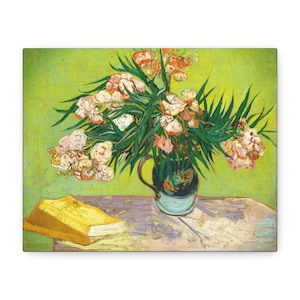 Still Life with Oleanders 1888, Vincent van Gogh, Expressive Canvas, Famous Artist, Vintage, Rustic Home Decor, Office Wall Art, Gift Ideas
