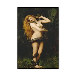 Lilith 1892, John Collier, Mythology Art Canvas, Famous Artist | Fine Art | Vintage Art | Office Wall Art | Rustic Home Decor | Gift for Her