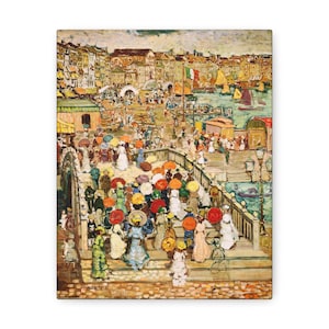 Straw Bridge, Maurice Prendergast, Reproduction, Fine Art | Famous Artist | Vintage Print | Office Wall Art | Rustic Home Decor | Gift Idea