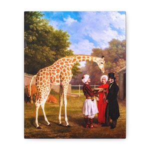 The Nubian Giraffe 1827, Jacques-Laurent Agasse, Whimsical Canvas, Animal Wall Art, Unique Home Decor, Gift for Art Lovers, Vintage Style