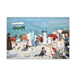 Bath time in Treport, Albert Aublet, Reproduction, Famous Artist | Vintage | Rustic Home Decor | Fine Art | Office Wall Art | Gift for Her