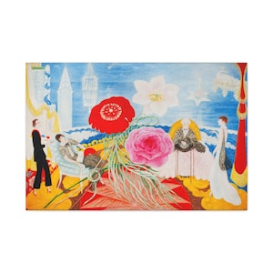 Family Portrait 1933, Florine Stettheimer, Jazzy Canvas, Famous Artist | Gift for Mom | Office Wall Art | Vintage Print | American Art Decor