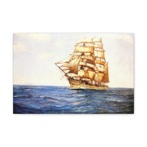 The Old Barque, Montague Dawson, Reproduction | Gift for Dad | Fine Art | Rustic Home Decor | Office Wall Art | Marine Art | Sailing Ship