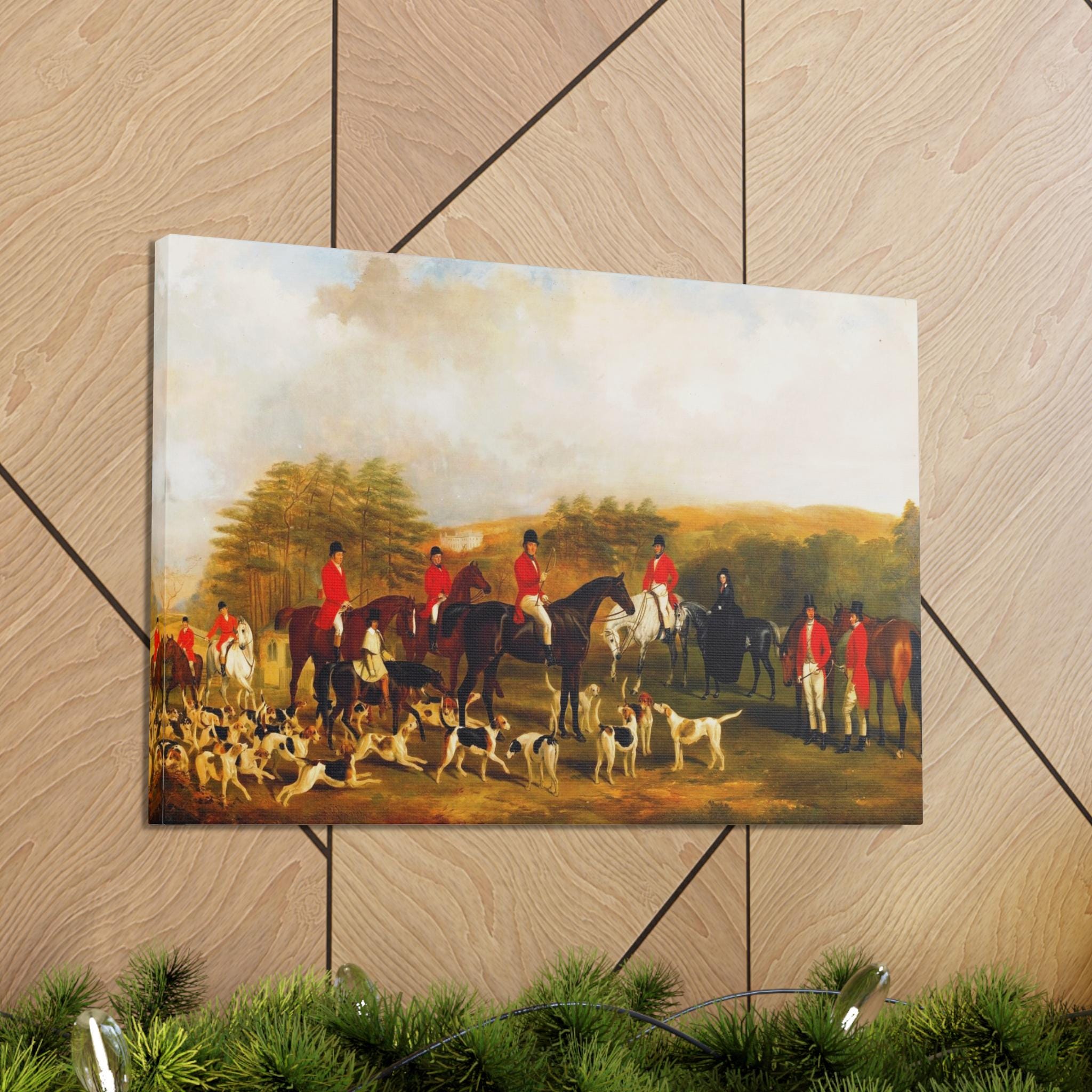 Fox Hunting Canvas Print, William Barraud Reproduction, Rustic