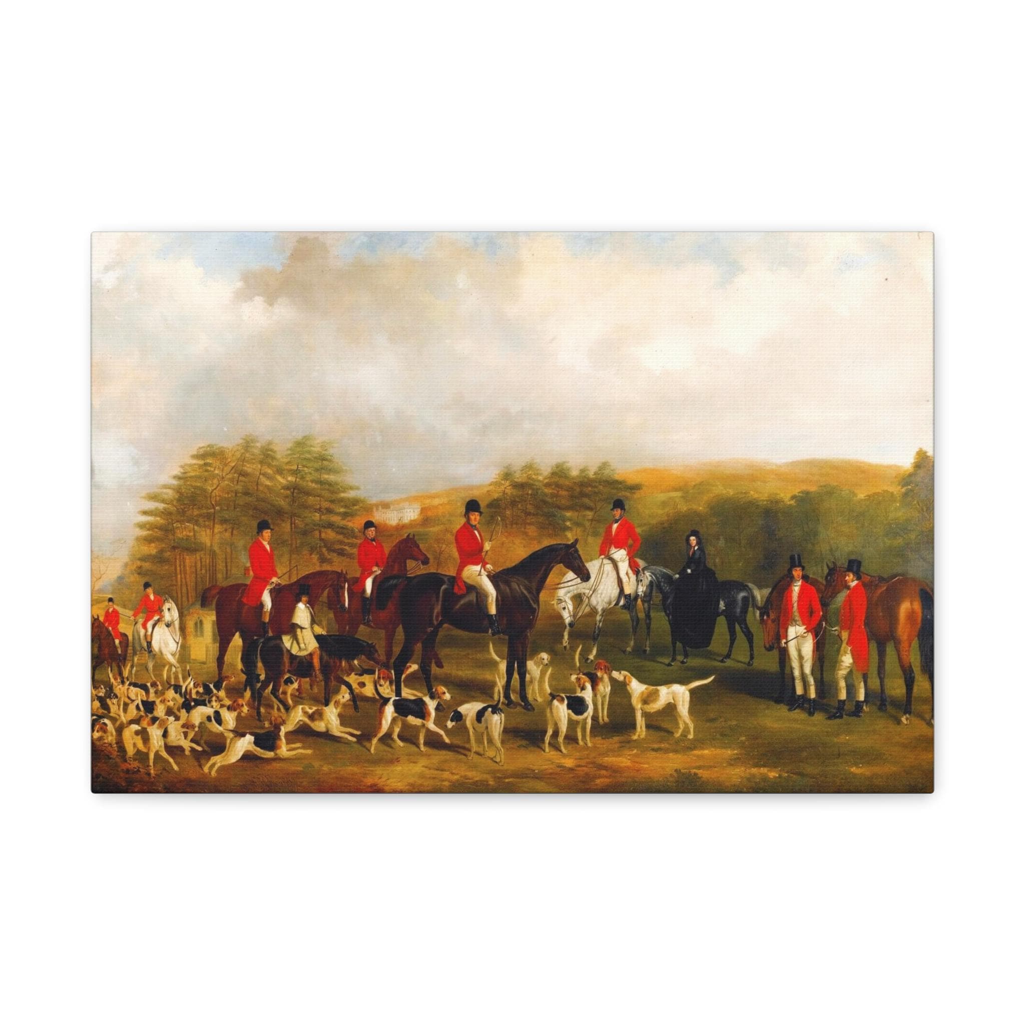 Fox Hunting Canvas Print, William Barraud Reproduction, Rustic