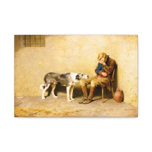 Fidelity 1869, Briton Riviere, Classic Canvas | Famous Art | Kids Wall Art | Vintage Print | Rustic Home Decor | Animal Art | Gift for Him