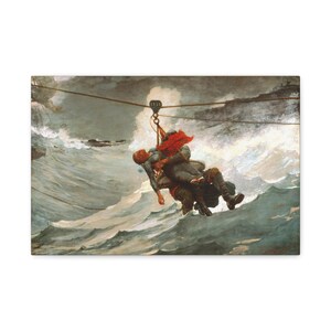 The Life Line, Winslow Homer 1884, Marine Canvas | Vintage | American Art | Office Wall Art | Rustic Home Decor | Gift for Him | Fine Art