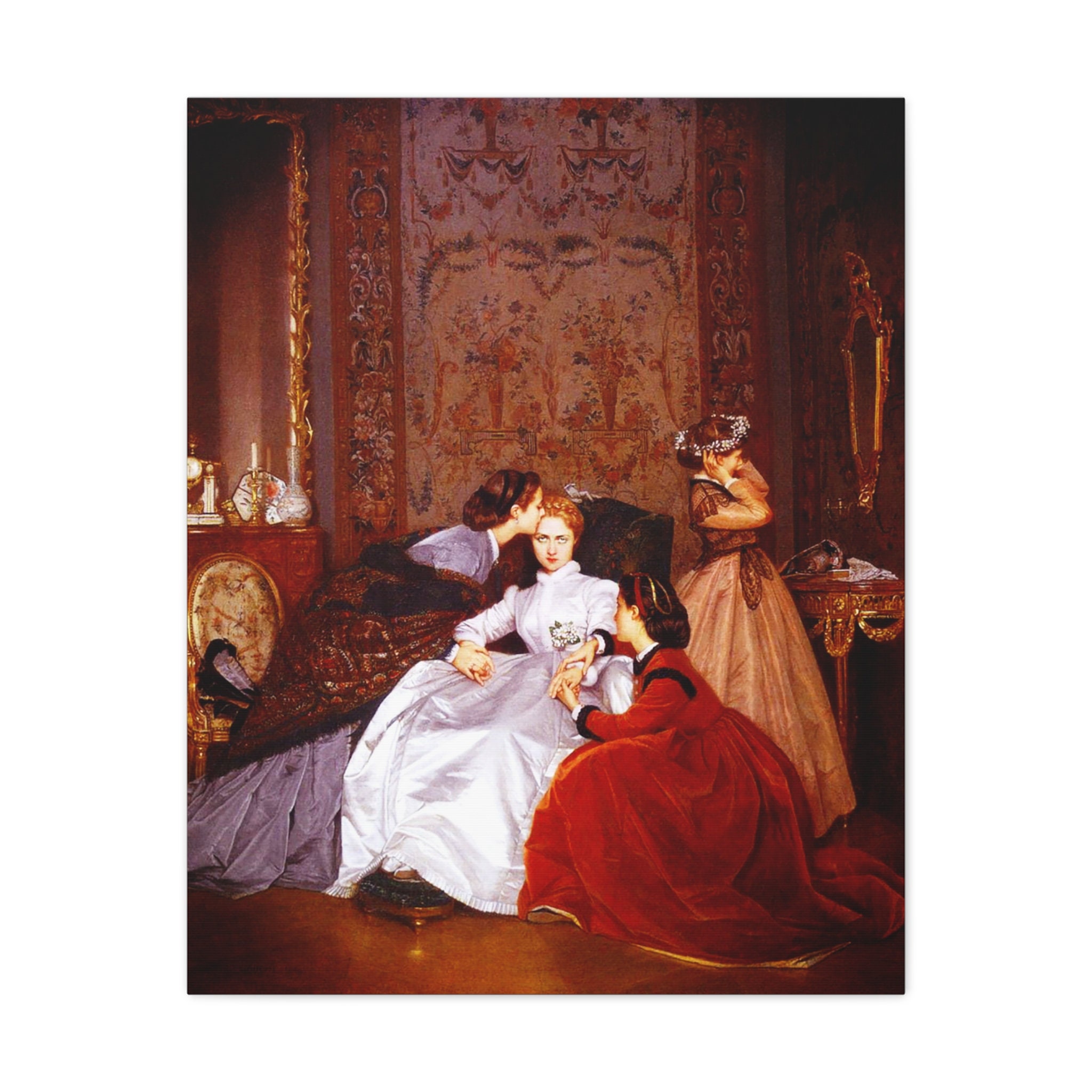 The Reluctant Bride, Auguste Toulmouche, 1866 Reproduction Fine Art