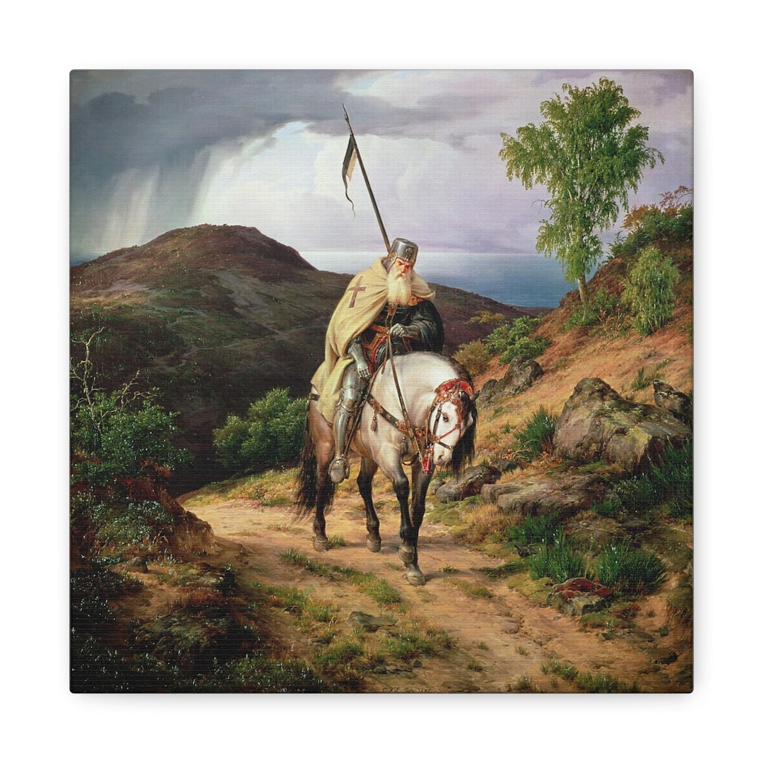 The Return of the Crusader 1835, Karl Lessing, Knights Canvas, Famous ...