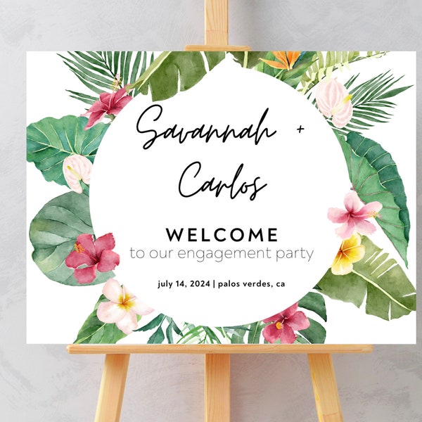 Modern Tropical Party Decor Etsy