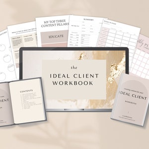 Photography ideal client work book, content calendar, weekly content calendar, monthly content calendar