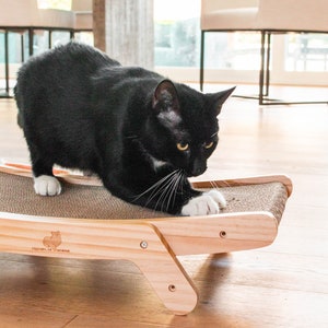 Griffoir réglable en bois pour chat avec inserts durables et remplaçables image 10