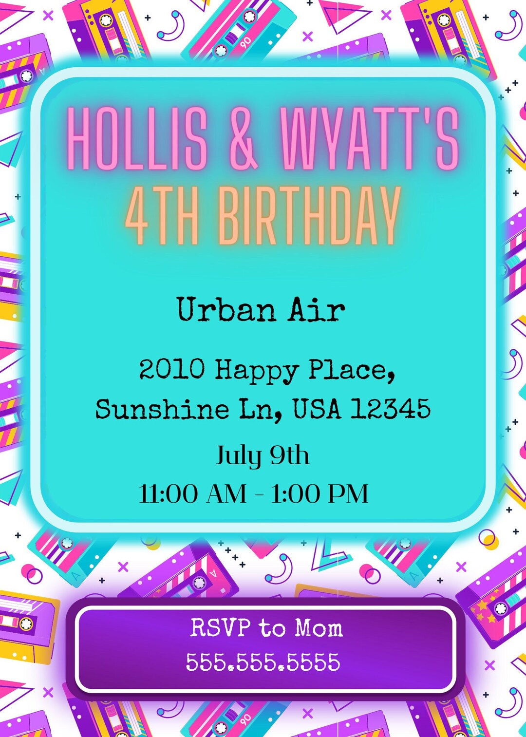 90 s Theme Party Invitations Etsy 90-s-theme-party-invitations-etsy