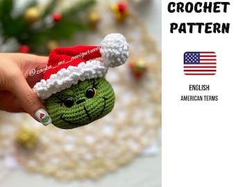 Amigurumi Crochet Pattern green villain PDF/ The christmas thief Crochet green villain / Christmas decor