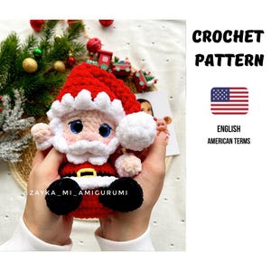 Amigurumi Virkmönster Jultomten PDF – Plyschgarnleksak Jultomten 15 cm / Julhelg Mjukisdjur, Avancerad Virkad Docka