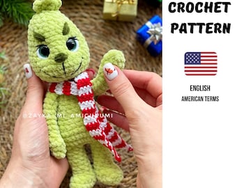 Amigurumi haakpatroon groene schurk pluche PDF/De kerstdief groene kabouter pluche DIY