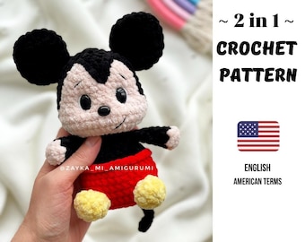 Amigurumi Crochet Pattern Mouse in Love PDF / Amigurumi Mouse pattern / easy amigurumi baby toy mouse / Soft plush toy mouse crochet