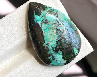 Natural Chrysocolla Cabochon, Green Chrysocolla Gemstone 44.60 Carat, Making For Pendant