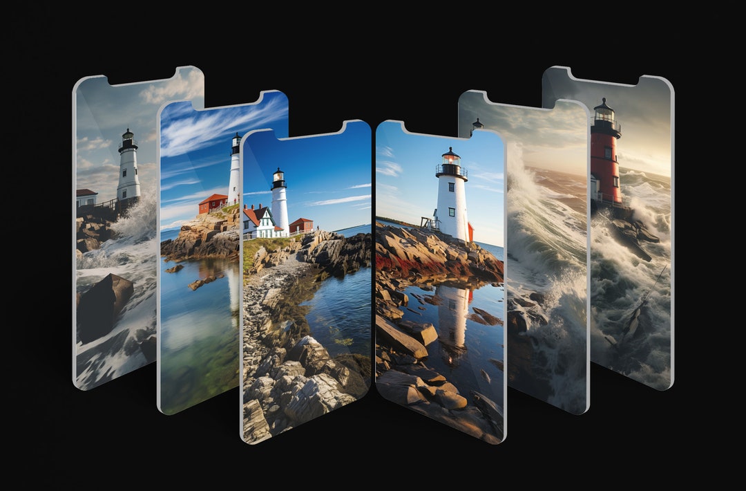Maine Lighthouse Iphone Wallpapers Set of 16 Seagull and - Etsy