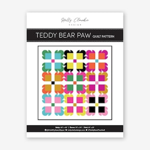 Quiltpatroon teddybeerpoot: patchwork moderne rondingen (pdf-download)