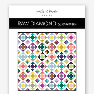 Raw Diamond | Modern Quilt Pattern | Fat quarter quilt pattern | Raw Diamond PDF Pattern Download