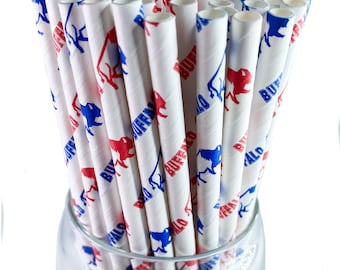 Buffalo Sports Paper Drinking Straws