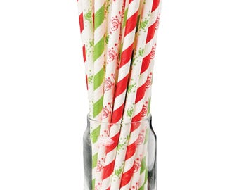Roc Paper Straws Christmas Paper Straw Mix