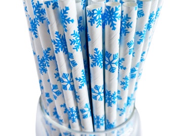 Snowflake Paper Drinking Straws