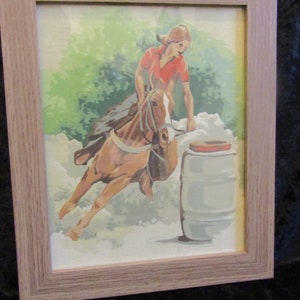 Étude équine d&#39;un portrait de cheval et de cavalier encadré - art original de peinture à l&#39;huile vintage