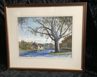 オリジナル水彩画、「マックスストーク教会」、1893年、作者不明