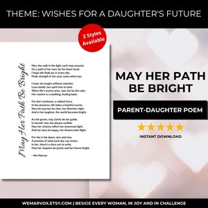 Poème inspirant pour fille, que son chemin soit lumineux, téléchargement numérique, cadeau significatif pour une petite fille, art mural stimulant pour la chambre d'enfant