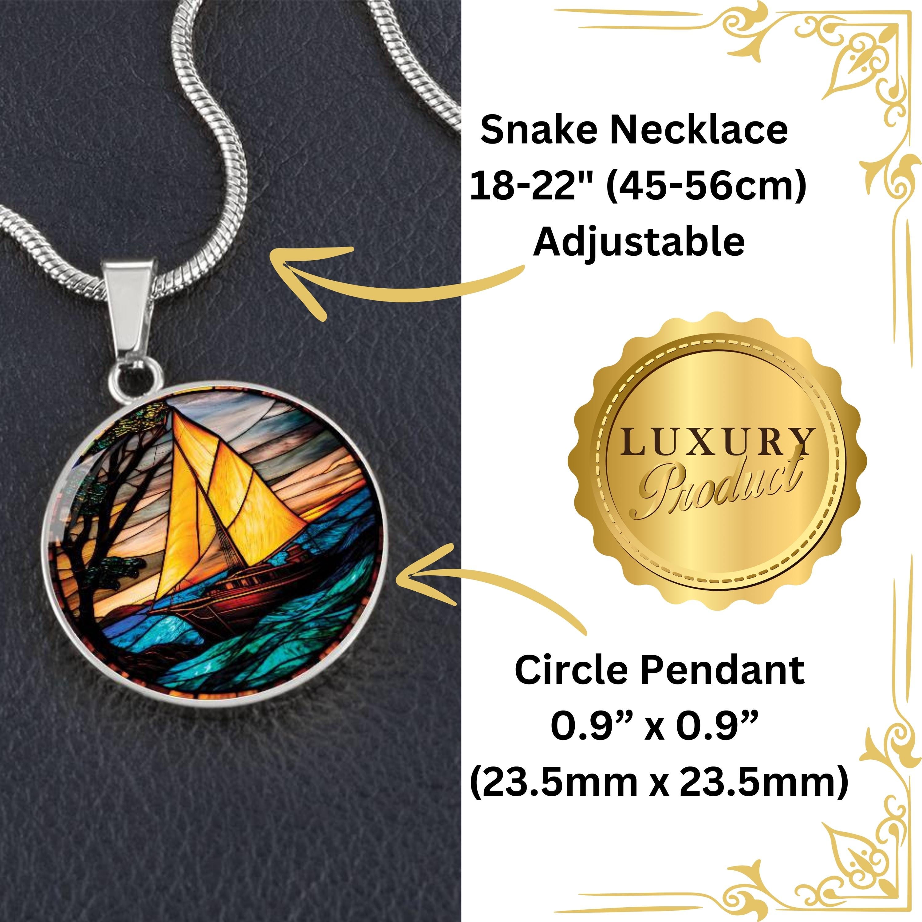 Collana Con Ciondolo Barca A Vela In Oro Giallo 14K, Lunghezza Regolabile 40,6-45,7 Cm