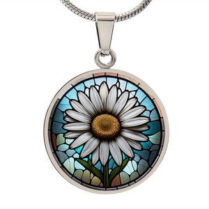 Daisy Pendant Necklace, Bracelet or Keychain - Personalized April Birth Flower Jewelry - Silver or Gold Floral Charm Birthday Gifts For Her